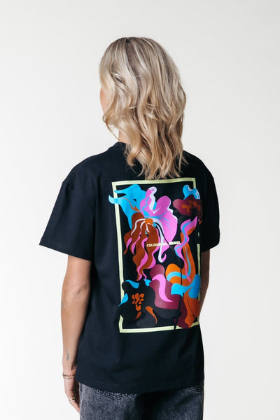 Colourful Rebel Flower Shapes Loosefit Tee | Black 8720867028949