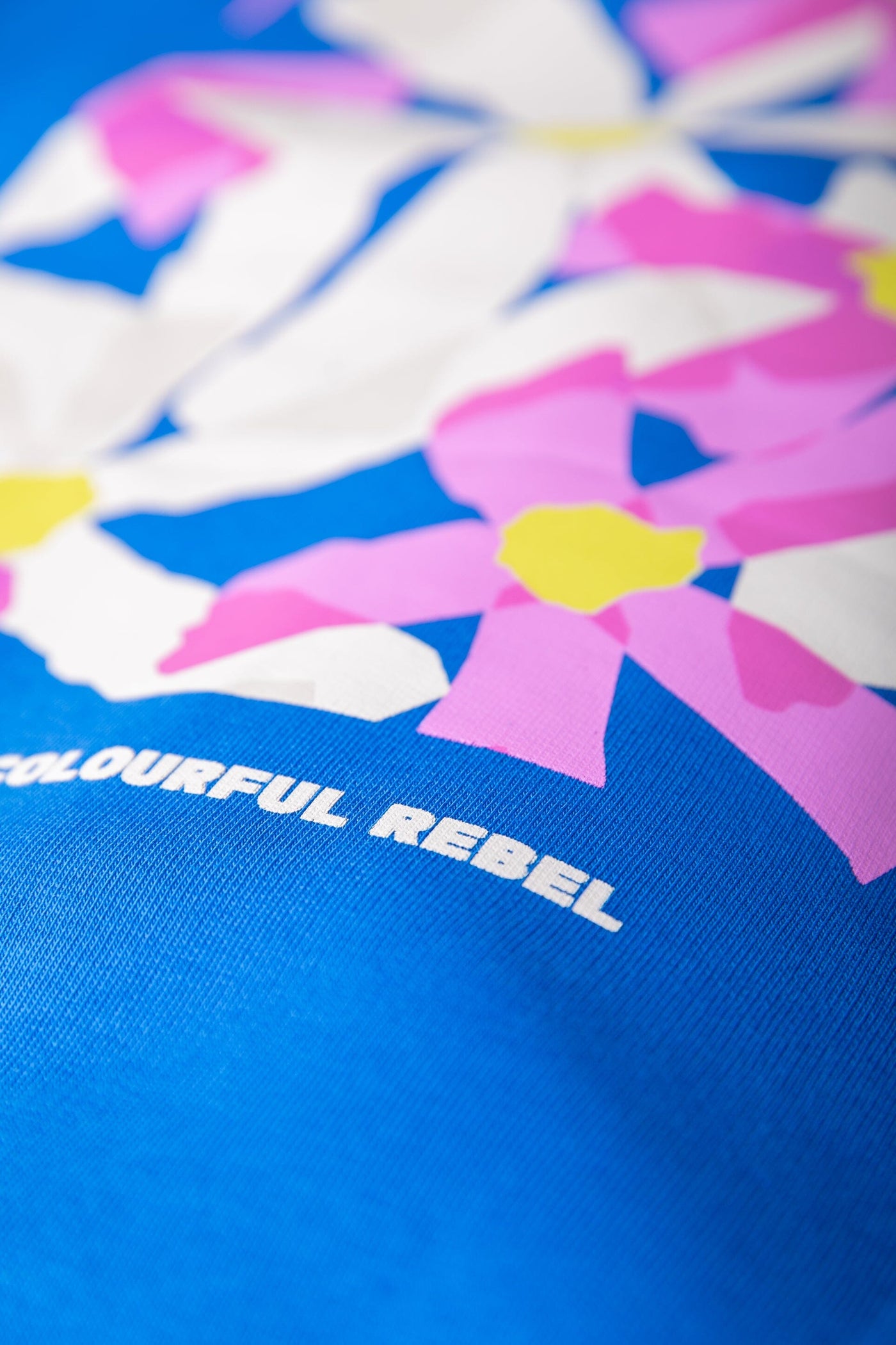 Colourful Rebel Flower Square Hoodie | Blue 