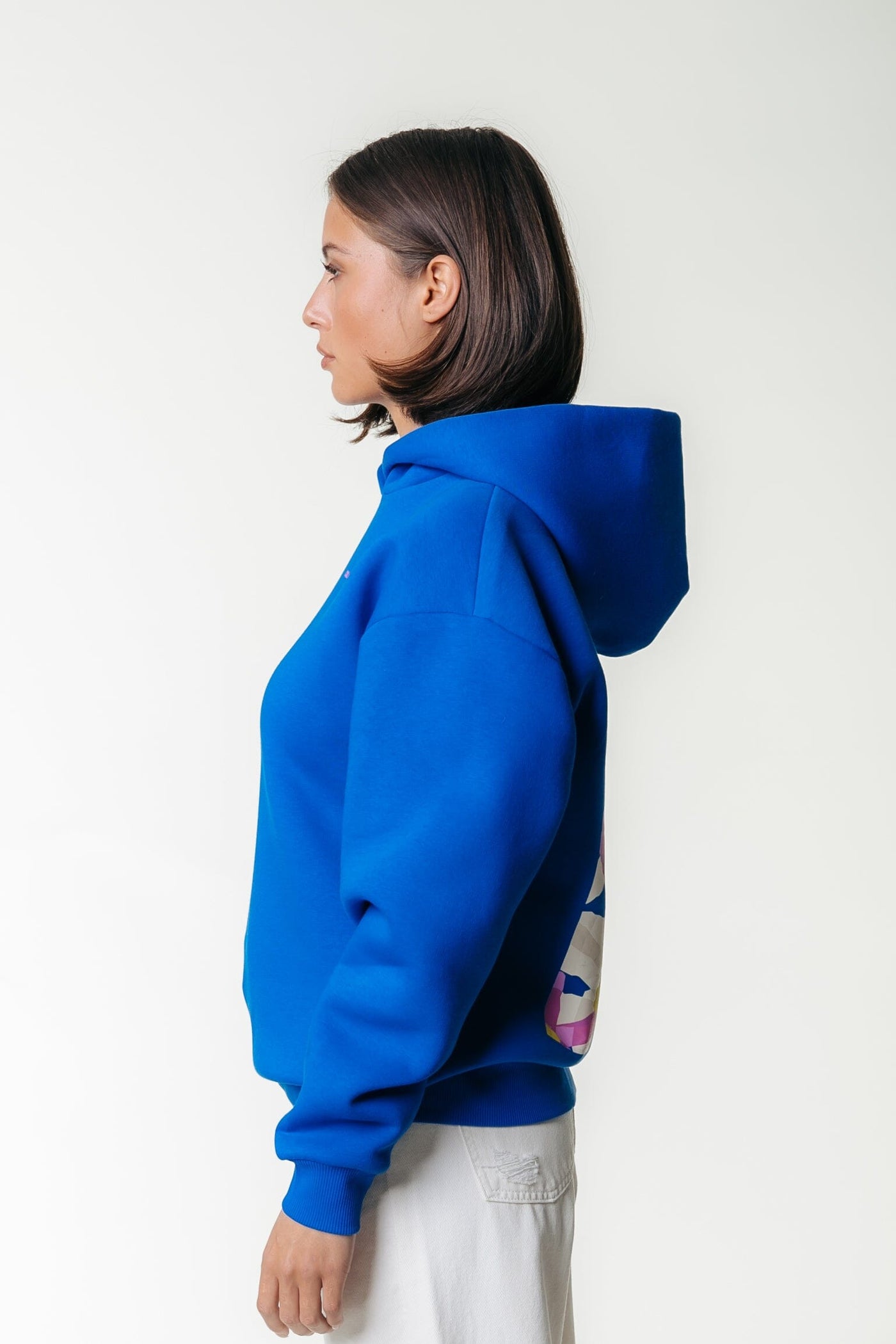 Colourful Rebel Flower Square Hoodie | Blue 