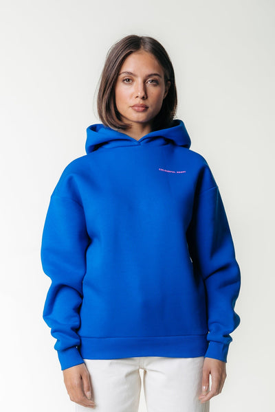 Colourful Rebel Flower Square Hoodie | Blue 