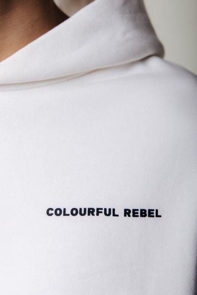 Colourful Rebel Flower Vase Relaxed Clean Hoodie | Off white 