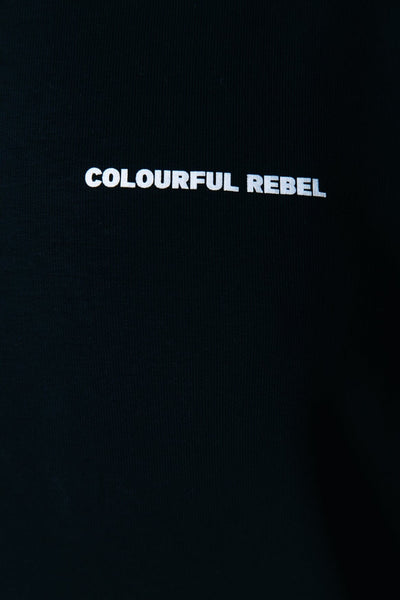 Colourful Rebel Flower World Tour Dropped Shoulder Sweat | Black 