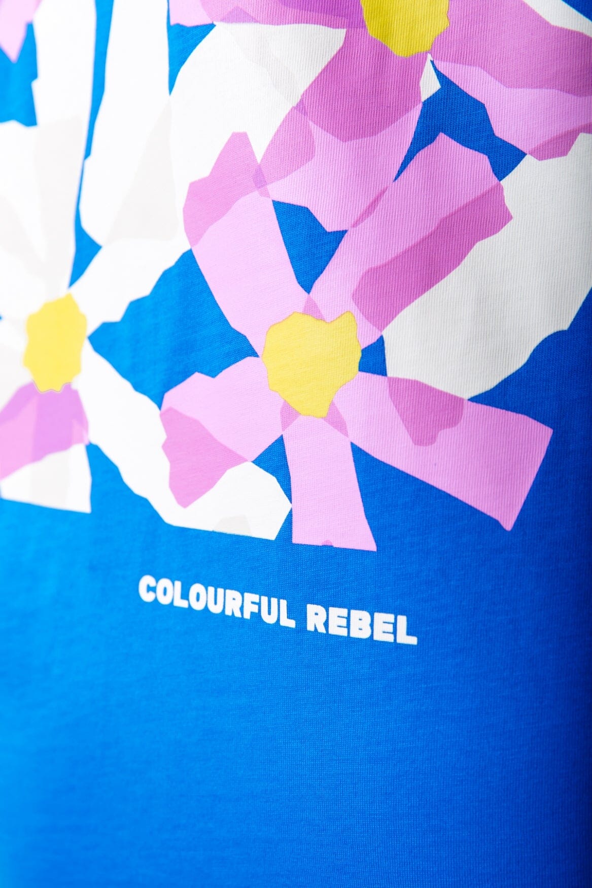 Colourful Rebel Flowers Square T-shirt | Bold Blue 