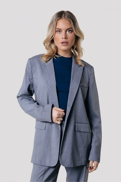 Colourful Rebel Gemma Pinstripe Blazer | Dark grey 8720867053774