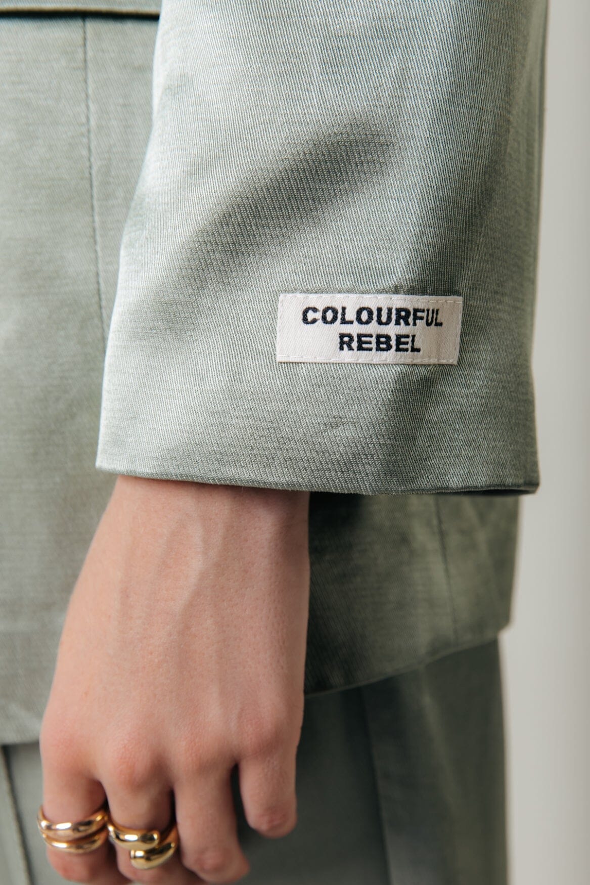 Colourful Rebel Gemma Satin Blazer | Soft Green 