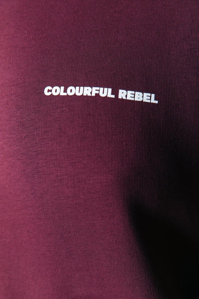 Colourful Rebel Hand Flower Clean Hoodie | Port Red 