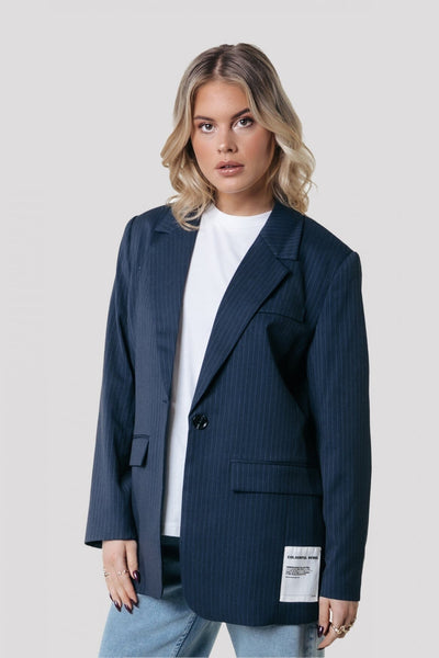 Colourful Rebel Jesra Stripe Blazer | Dark blue 