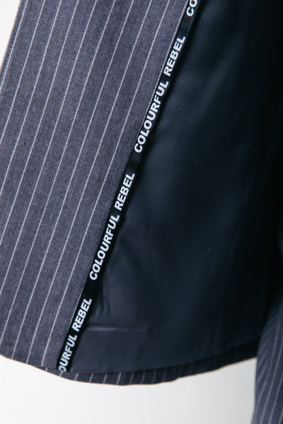 Colourful Rebel Jesra Stripe Blazer | Dark grey 