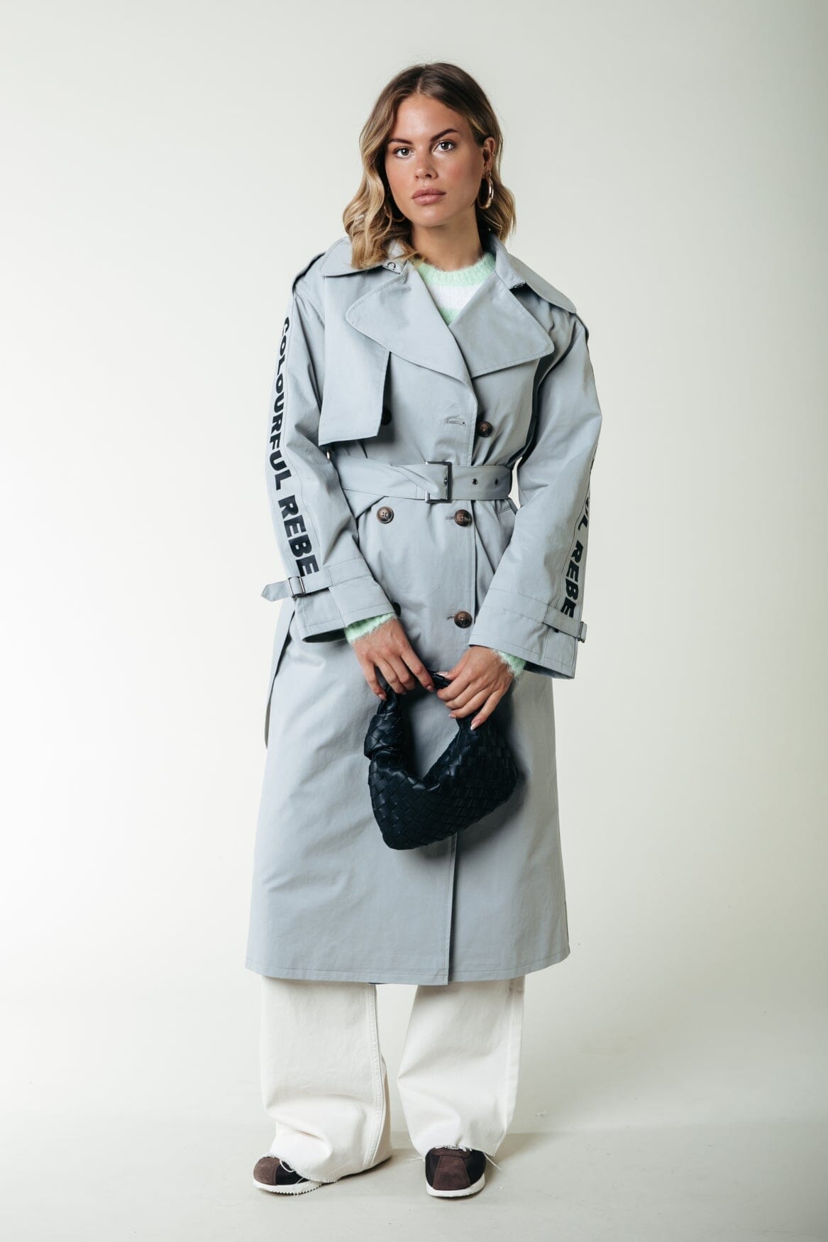 Colourful Rebel Kaia Branded Trenchcoat | Grey 