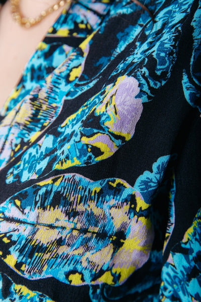 Colourful Rebel Lea Flower Wrap Midi Dress | Light Blue 