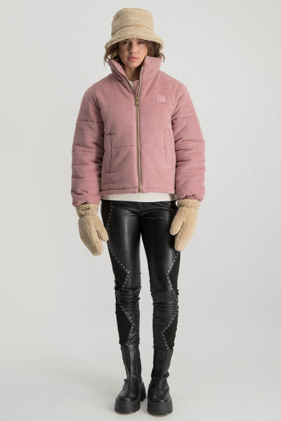 Colourful Rebel Lili Rib Puffer Jacket | Old pink 8720603246613