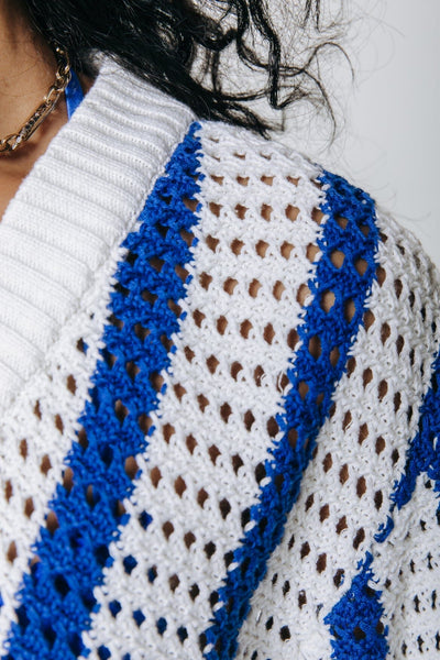 Colourful Rebel Lizza Crochet Sweater | Deep blue 