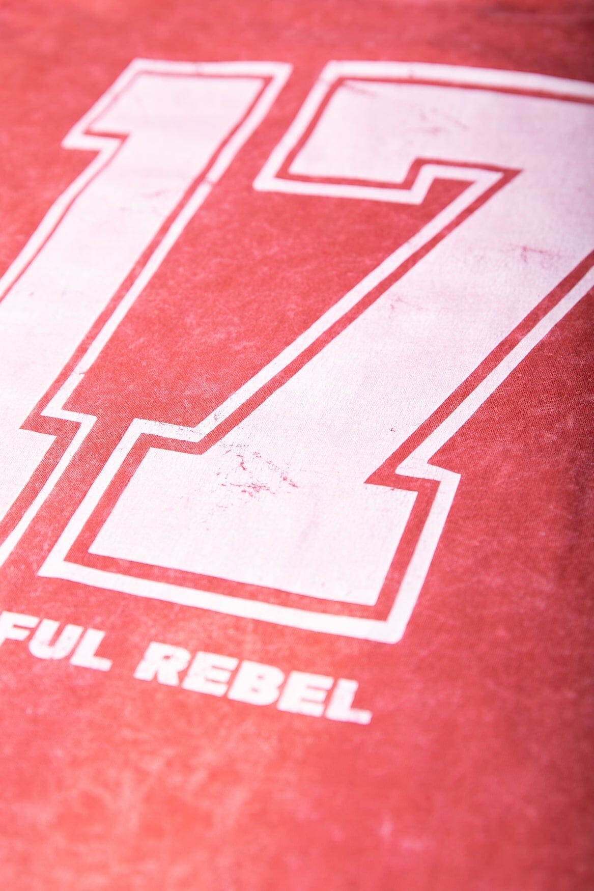 Colourful Rebel Logo Block Acid Wash Loosefit Tee | Racing Red 