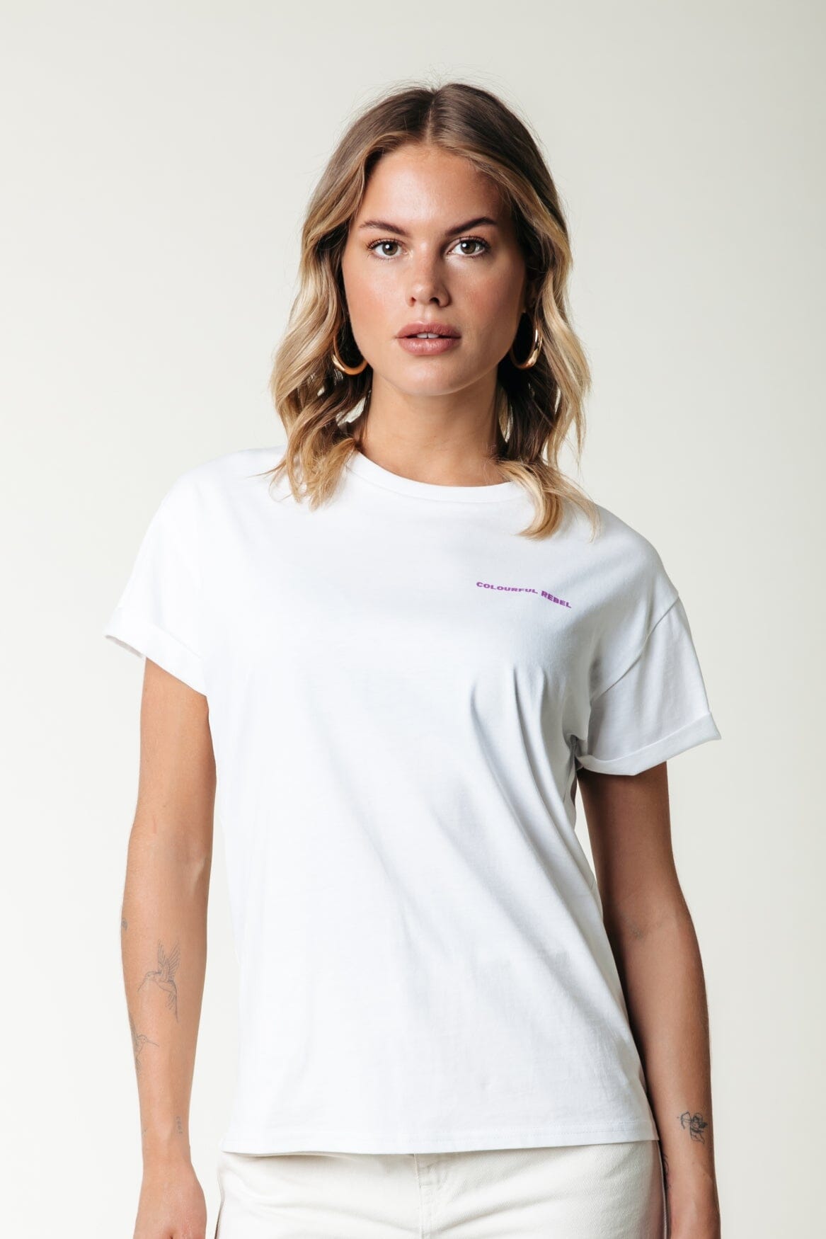 Colourful Rebel Logo Circle Boxy Tee | Standard white 