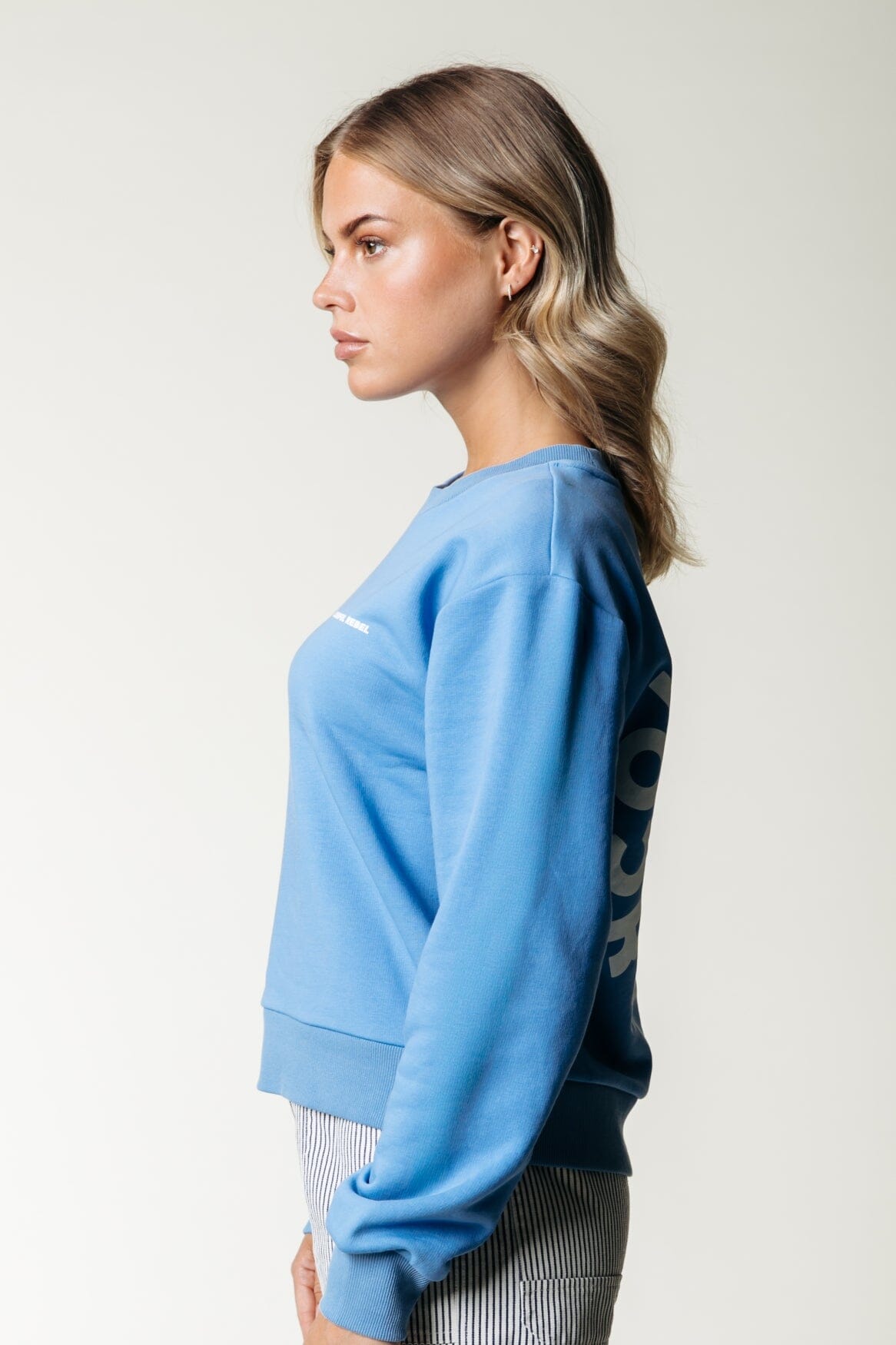 Colourful Rebel Logo Circle Relaxed Sweat | Light Grey Blue 