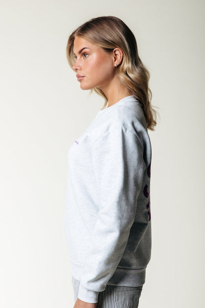 Colourful Rebel Logo Circle Relaxed Sweat | Light grey melange 