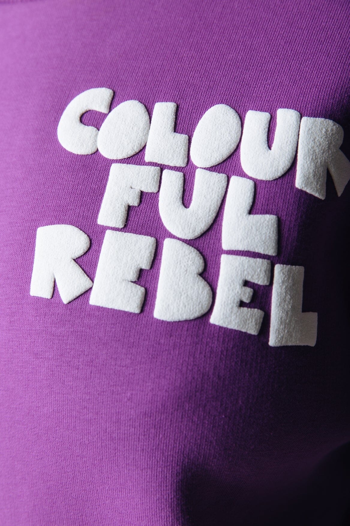 Colourful Rebel Logo Wave Puff Relaxed Sweat | Violet Pink 