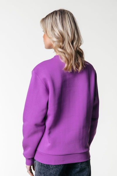 Colourful Rebel Logo Wave Puff Relaxed Sweat | Violet Pink 