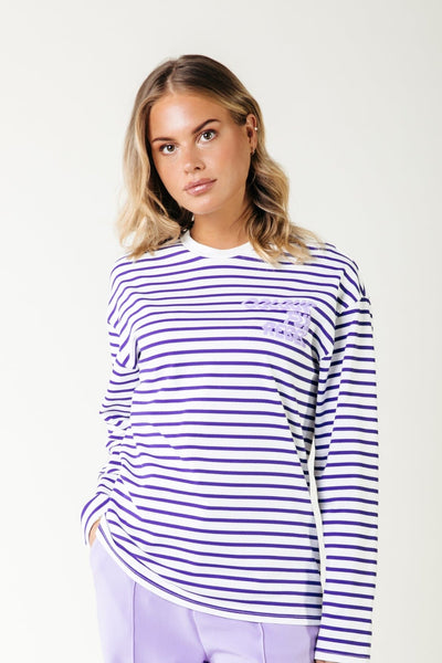 Colourful Rebel Logo Wave Stripe Longsleeve Tee | Liberty Purple 