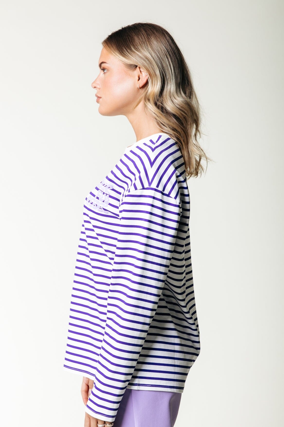 Colourful Rebel Logo Wave Stripe Longsleeve Tee | Liberty Purple 