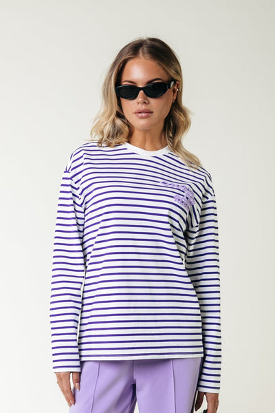 Colourful Rebel Logo Wave Stripe Longsleeve Tee | Liberty Purple 8720867057079