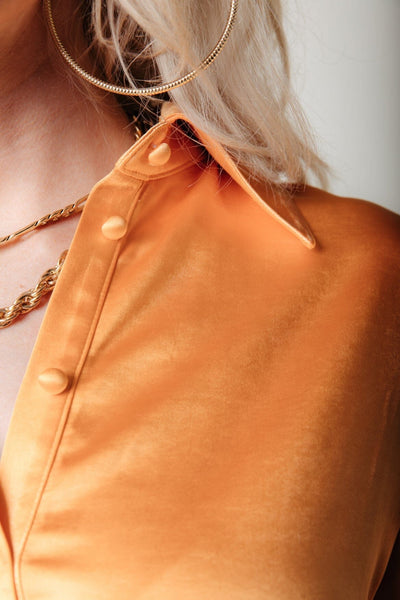 Colourful Rebel Mette Satin Wrap Dress | Rust Orange 