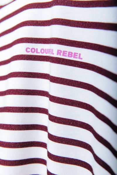 Colourful Rebel Mother Earth Stripe Longsleeve Tee | Port Red 