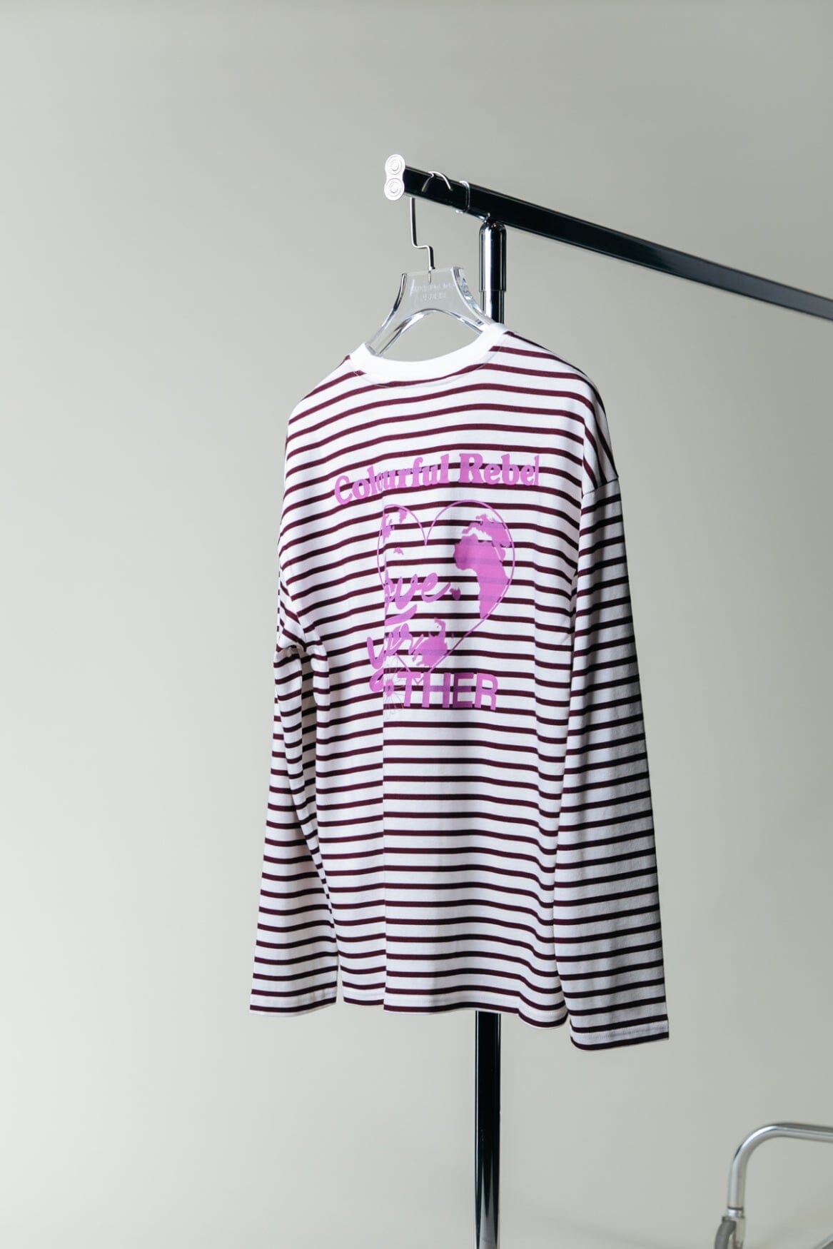 Colourful Rebel Mother Earth Stripe Longsleeve Tee | Port Red 