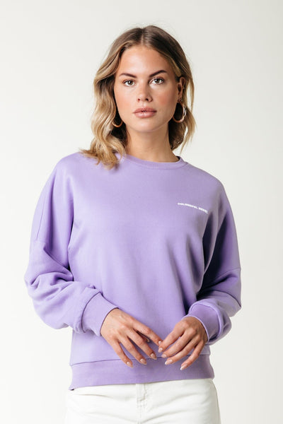 Colourful Rebel Multi Racer Logos Dropped Shoulder Sweat | Light lilac 8720867056270