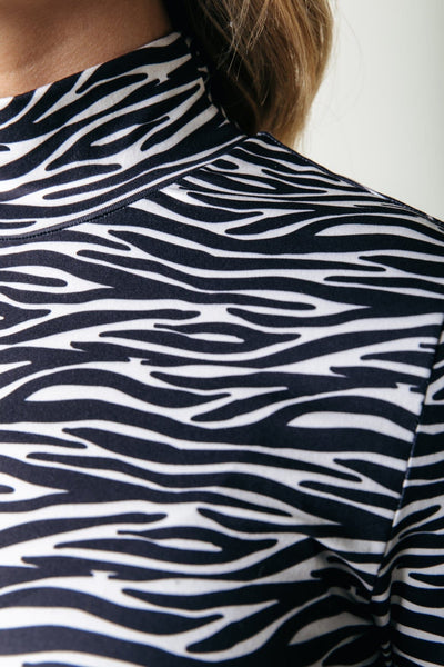 Colourful Rebel Neyo Zebra Peached Turtleneck Top | Black/white 