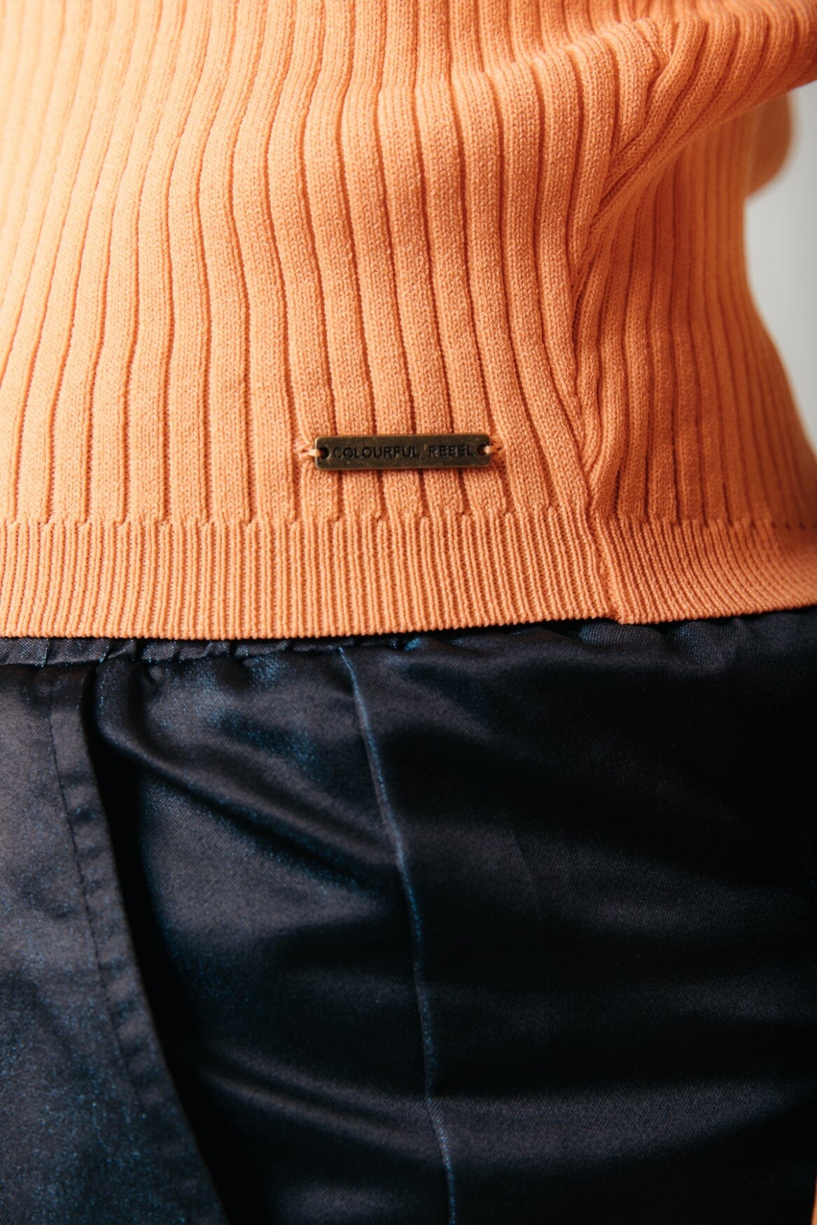 Colourful Rebel Nori Fine Knit Polo | Tangerine 