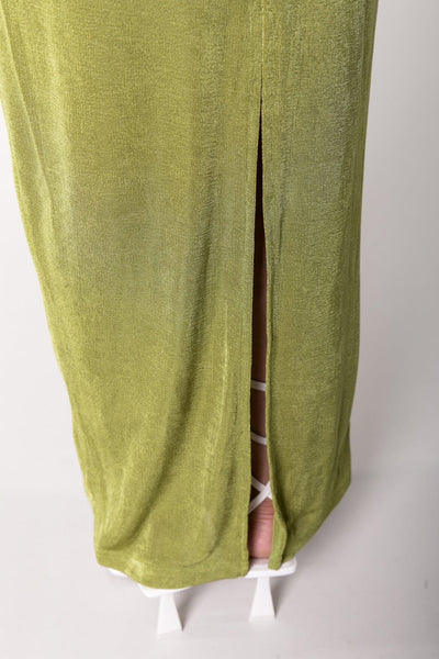 Colourful Rebel Nowie Maxi Skirt | Dark Lime Green 