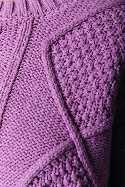 Colourful Rebel Olivia Cable Knitwear Sweater | Violet Pink 