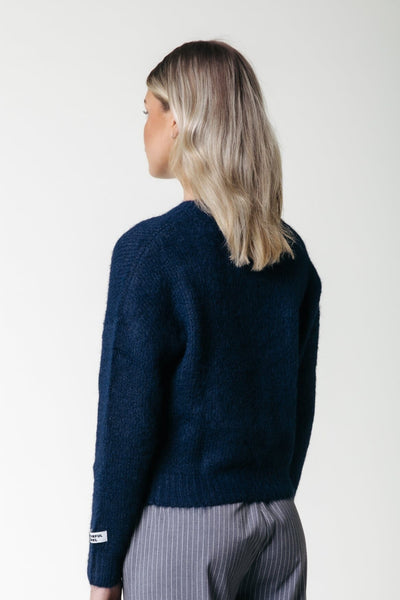 Colourful Rebel Olivia Crewneck Knitted Sweater | Dark Navy 