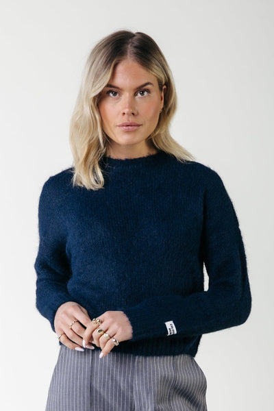 Colourful Rebel Olivia Crewneck Knitted Sweater | Dark Navy 8720867042709