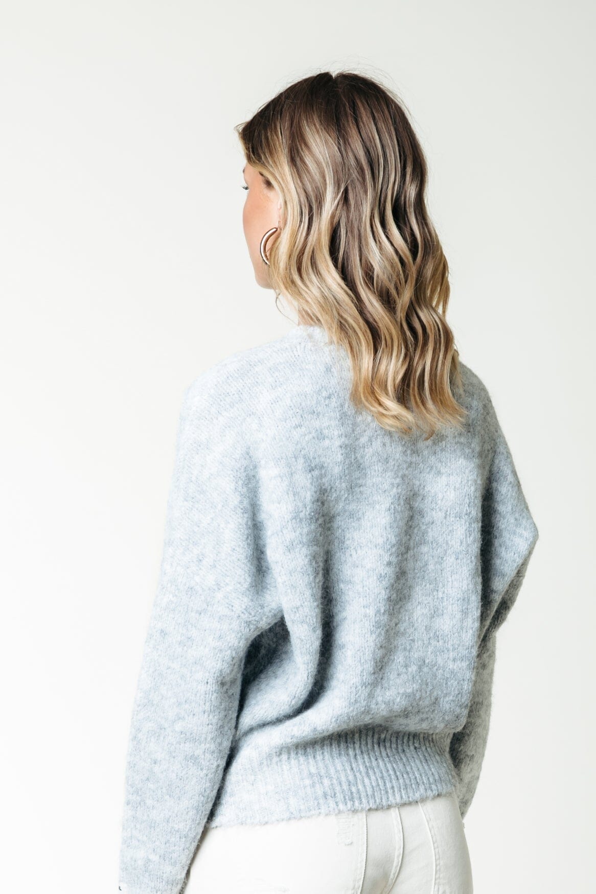 Colourful Rebel Olivia Crewneck Knitted Sweater | Medium grey melange 