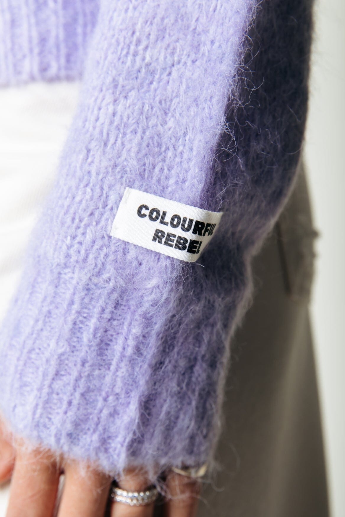 Colourful Rebel Olivia Crewneck Knitted Sweater | Pastel Lilac 