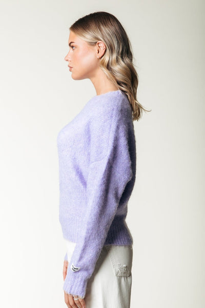 Colourful Rebel Olivia Crewneck Knitted Sweater | Pastel Lilac 