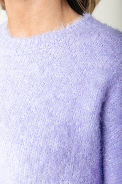 Colourful Rebel Olivia Crewneck Knitted Sweater | Pastel Lilac 