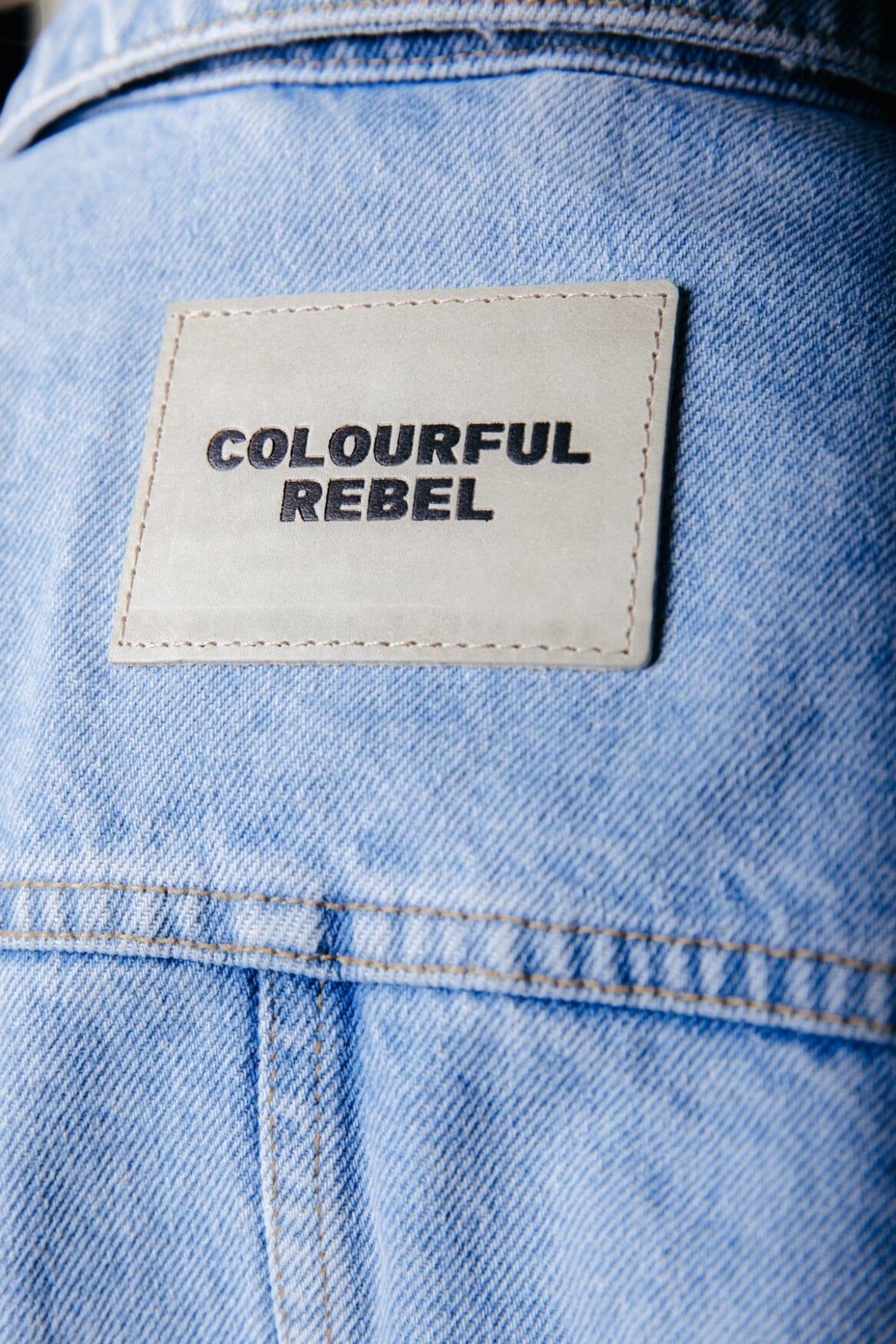 Colourful Rebel Ornel Cropped Denim Jacket | Light blue denim 