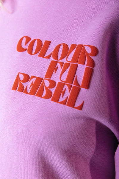 Colourful Rebel Puff Logo Clean Hoodie | Medium Violet 