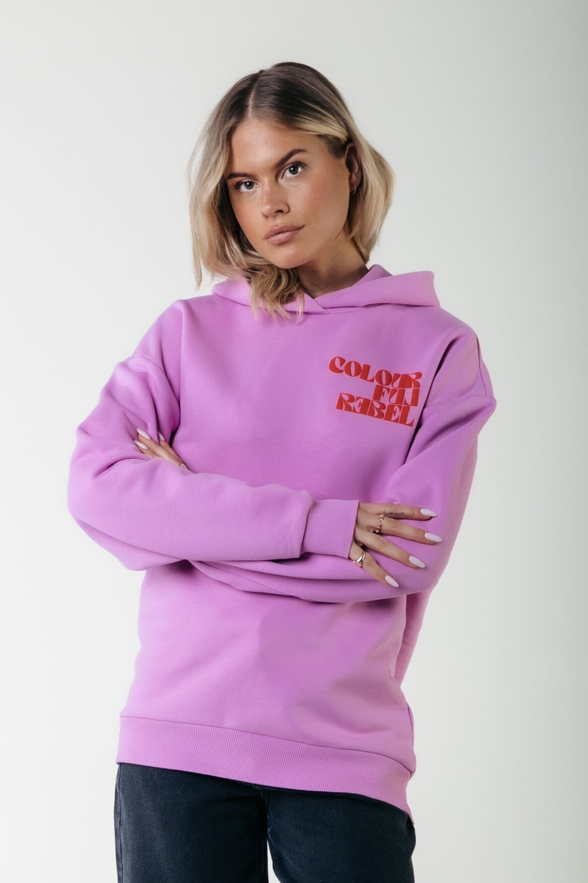 Colourful Rebel Puff Logo Clean Hoodie | Medium Violet 8720867046547