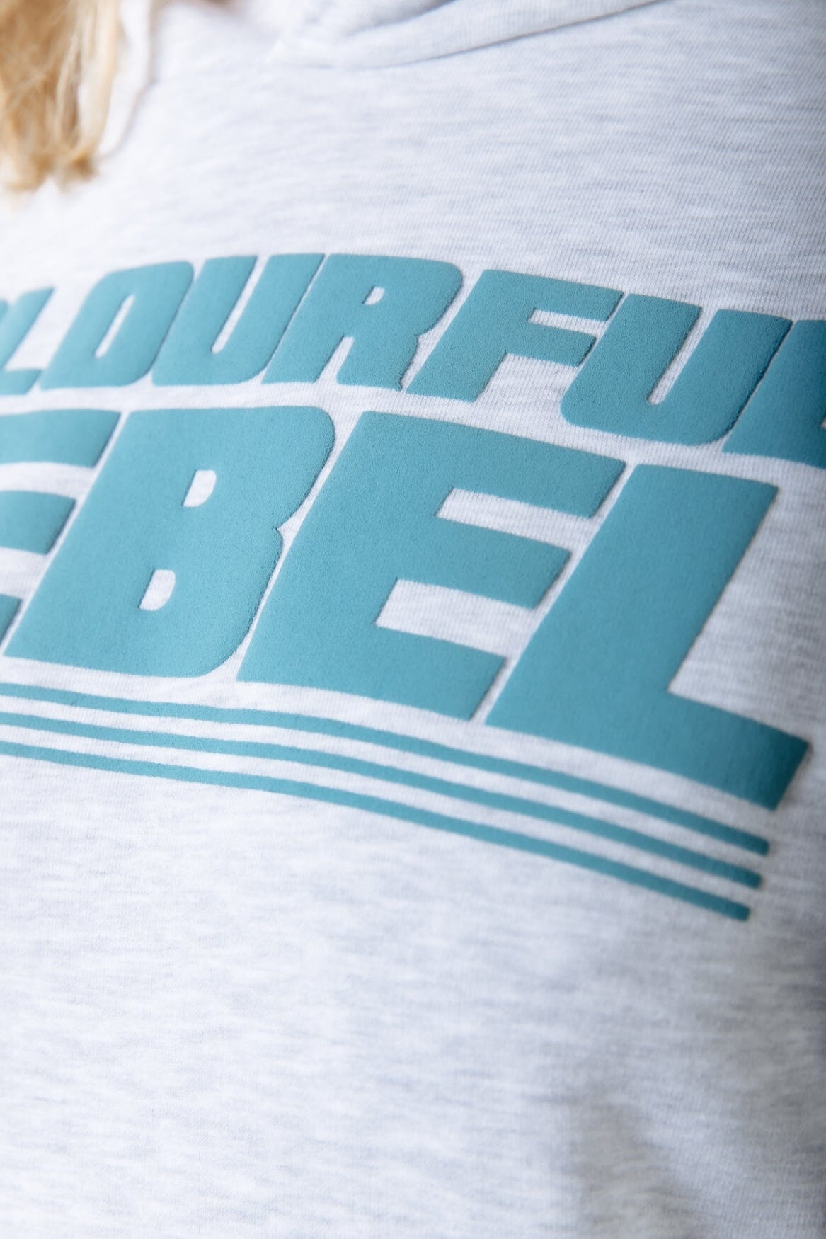 Colourful Rebel Puff Logo Hoodie | Light grey melange 