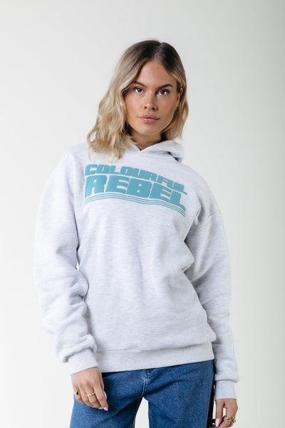 Colourful Rebel Puff Logo Hoodie | Light grey melange 8720867052609