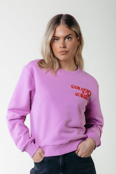 Colourful Rebel Puff Logo Relaxed Sweat | Medium Violet 8720867050124