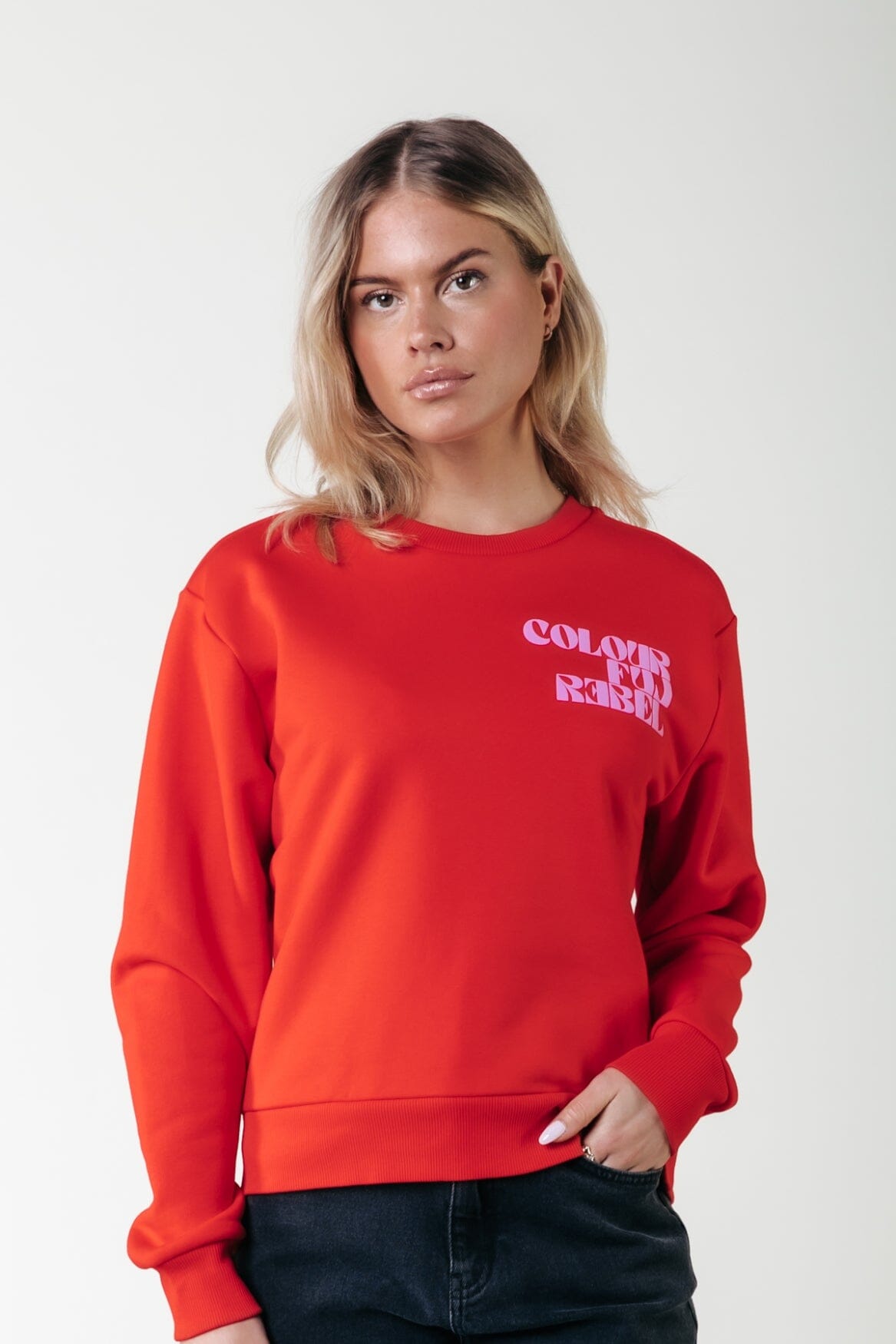 Colourful Rebel Puff Logo Relaxed Sweat | Scarlet Red 8720867047254