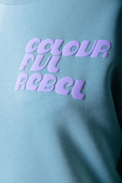 Colourful Rebel Puff Logo Sweat | Mineral blue 