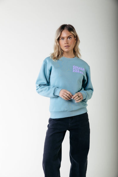 Colourful Rebel Puff Logo Sweat | Mineral blue 8720867052364