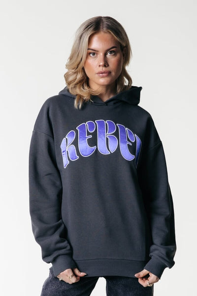 Colourful Rebel Rebel Patch Hoodie | Anthracite 8720867014874