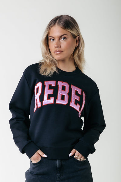 Colourful Rebel Rebel Patch Relaxed Sweat | Black 8720867047315